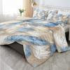 3pcs Feather Decoration Printed Quilt Set- Includes 1 Quilt Cover and 2 Pillow Cover (without Filler)