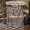 Strawberry Garden Theme Throw Blanket Custom Name Text Personalized Blanket Soft Cozy Blanket for Home Sofa Bed