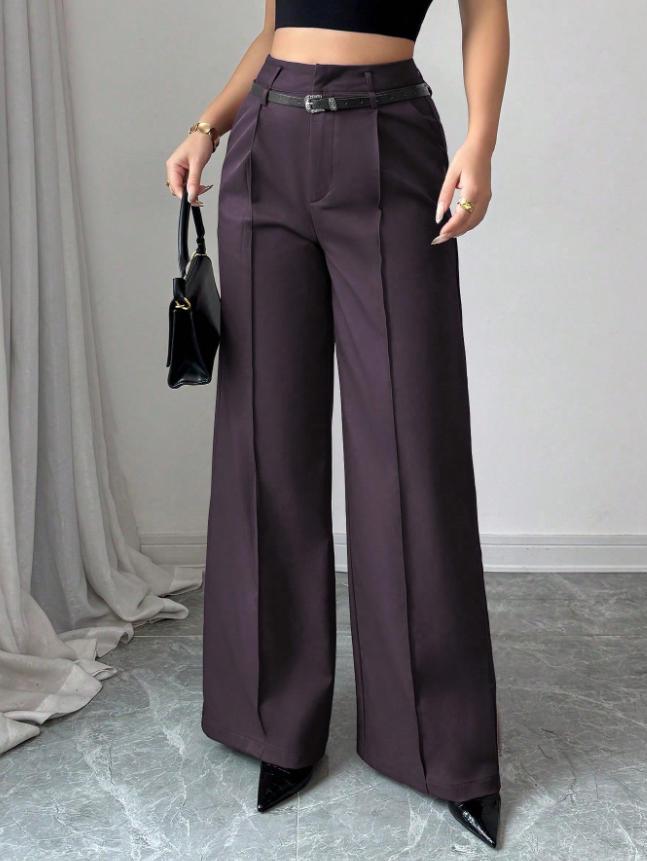 Pantalones Casuales de Mujer de Cintura Alta, Pierna Recta Suelta, Otoño/Invierno 2025