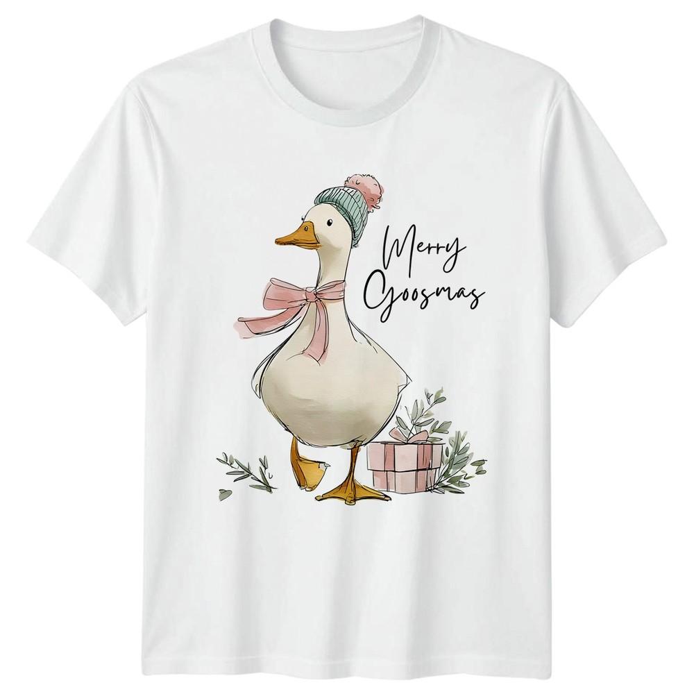 Merry Goosmas Christmas Goose Holiday Unisexs TShirt Unisexs Tee Graphic Top S