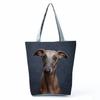 Greyhound Shopping Bags Casual Groceries Women Handbags Animal Dog Graphic Large Capacity Shoulder Bags Portable Foldable Totes