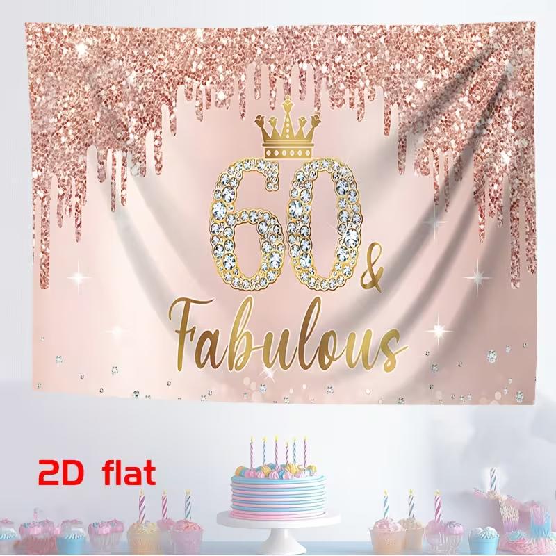 2D Diamond Crown 60 Fabulous 60th Birthday Party Background