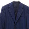 LANVIN Made in Japan wool Striped Pattern suit Setup Navy system Men's Used