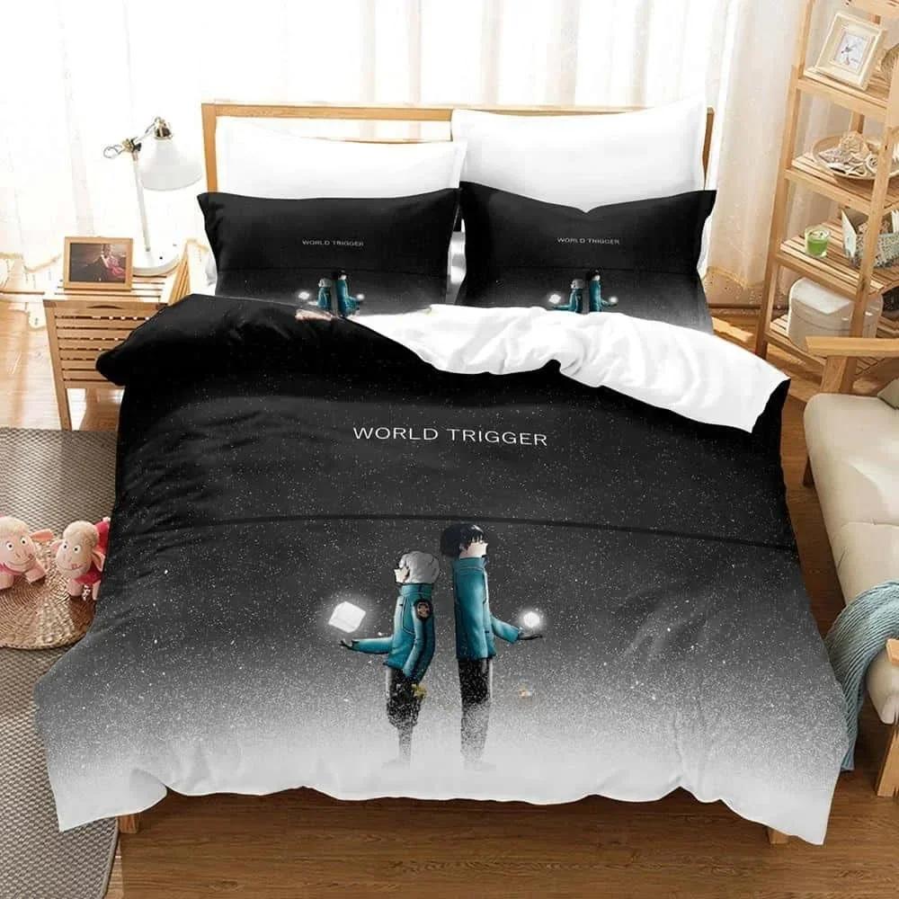3D Anime World Trigger Bedding Set Printed With Pillowcase Bed Duvet Cover Soft Single Double Queen Super King Size Home Textile