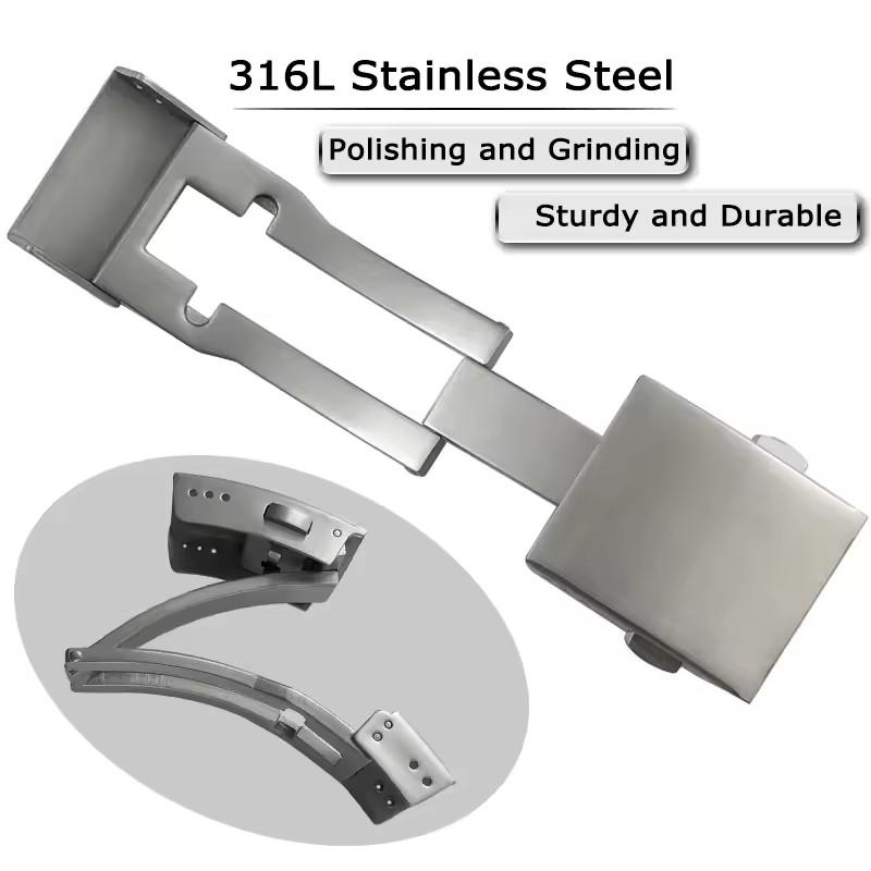 19mm Thickened 316L Stainless Steel Foding Buckle for Longines Rubbe Watchband Hydroconquest L3 Strap Foldover Butterfly Clasp