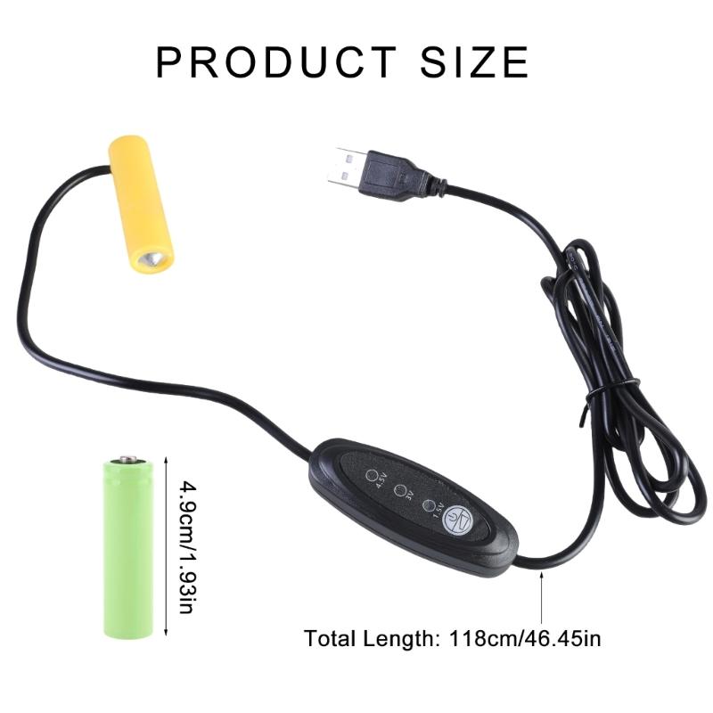 Battery Elimination Cable USB 5V To 3/4.5/1.5V Power Supply Adapter Cord Wire for LED Light Compatibility 1-3pcs 1.5V AA