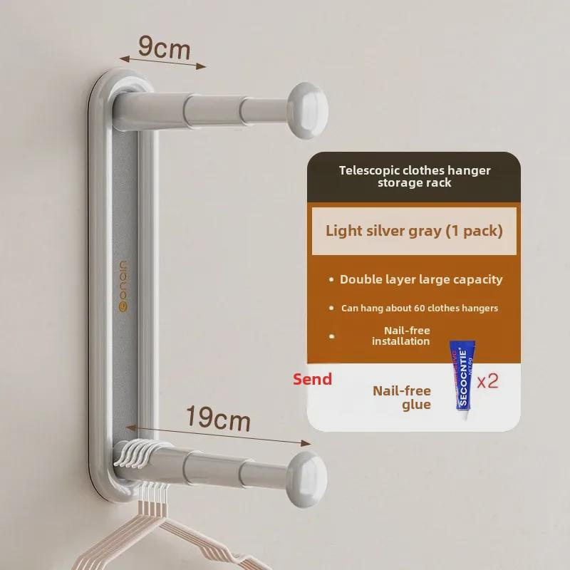 Einziehbarer Wandmontierter Kleiderständer - Stanzfrei, Multifunktionale Aufbewahrungslösung für Zuhause & Balkon.