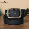 Retro Versatile Pleated Copper Buckle Belt Men's Genuine Leather Trend Pin Buckle Pure Leather Pants Belt