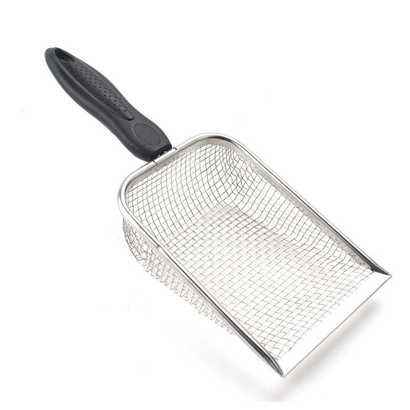Fine hole mineral sand rutin chicken colander pet supplies plastic handle cat litter shovel artifact stainless steel shovel
