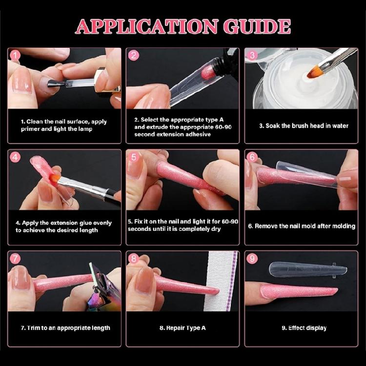 Nagelverlängerungsformspitzen Polygele Acrylnagelform Künstliche Duals Nagelformsystem UV-Gele DIY-Lack Maniküre-Werkzeug