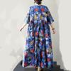 Short Sleeve Plus Size Cotton Vintage Floral New In Dresses for Women Casual Loose Long Summer Dress