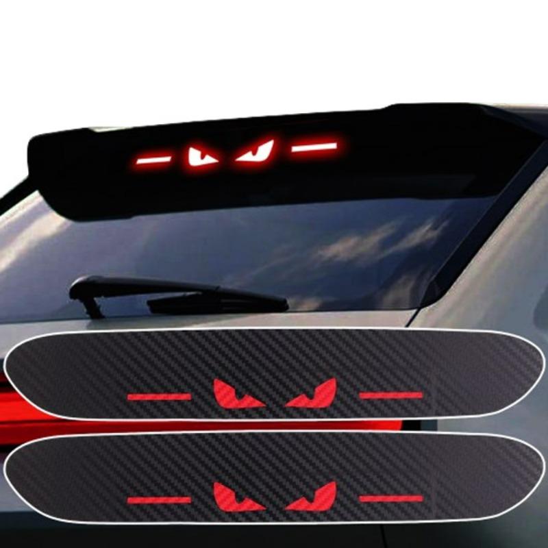 Carbon Fiber Stickers Taillight Brake Lights Lamp Protector Cover Auto Styling for Chery Logo Tiggo 7 Devil Sticker Accessories