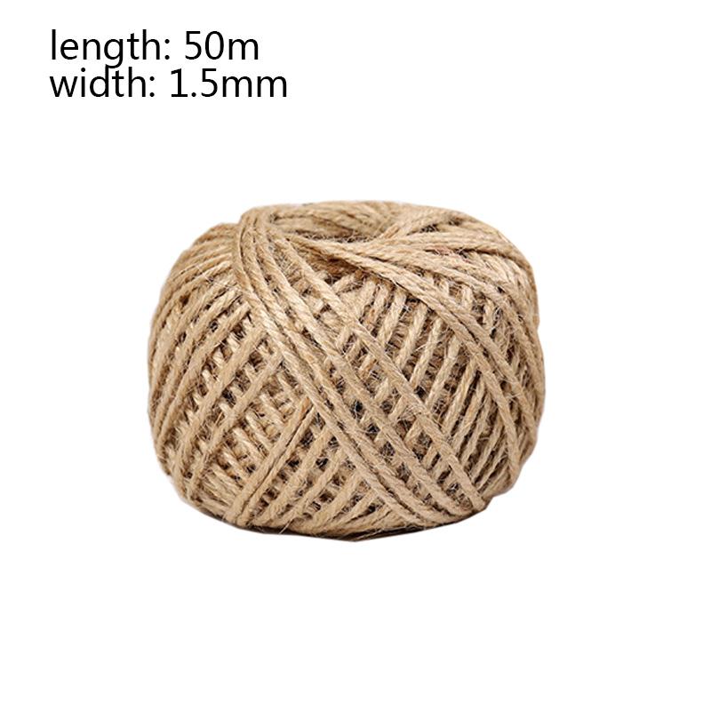 30-100m Hemp Cords String Twine Jute Rope Twisted Hessian Ribbon Wedding Birthday Christmas Party Gift Wrap Ribbons DIY Supplies