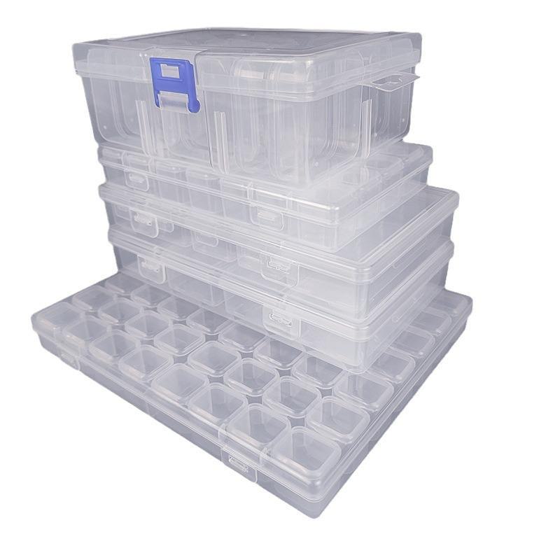 Przezroczyste pudełko do przechowywania biżuterii DIY z pokrywką uchylną