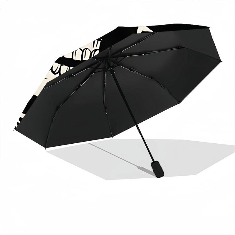 1pc Skull Stars Automatic Open/Close Umbrella, Portable Folding Umbrella, Compact Travel Umbrella For097