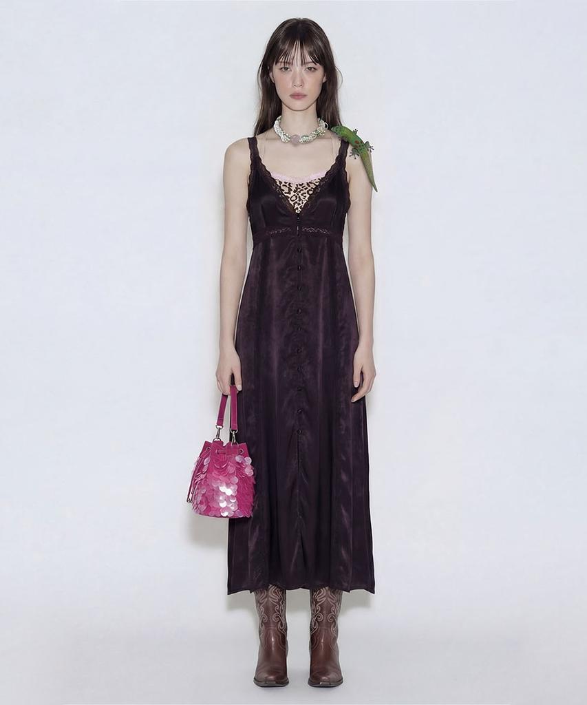 Lulu Seoul Moonlit Dress (Dark Brown)
