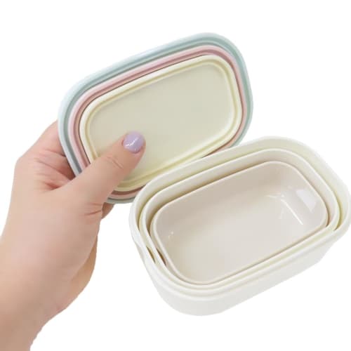 Warm and fluffy antibacterial 3-pack nesting lunch box