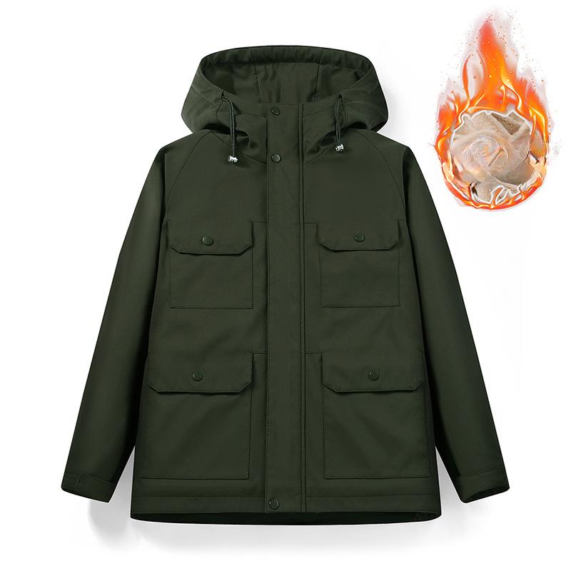 Осень и зима новый повседневный утолщенный тренчкот модная молодежная куртка мужская — фото 4