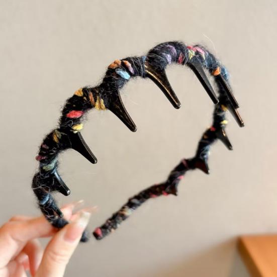 Women Headband Ribbon Decor Anti-slip Teeth Headband Lightweight Versatile Hair