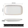 Rectangular Ceramic Multipurpose Tray with Gold Edge