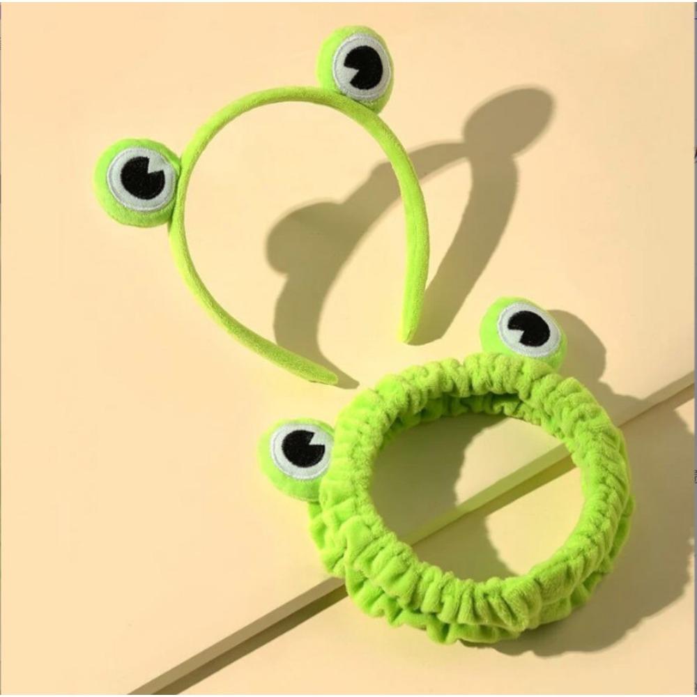 Frog Cartoon Head Hoop Plush Ears Headband Cartoon Face Widened Wash Non-Slip Cute Headdress Hair Hoop Headband Accessoires