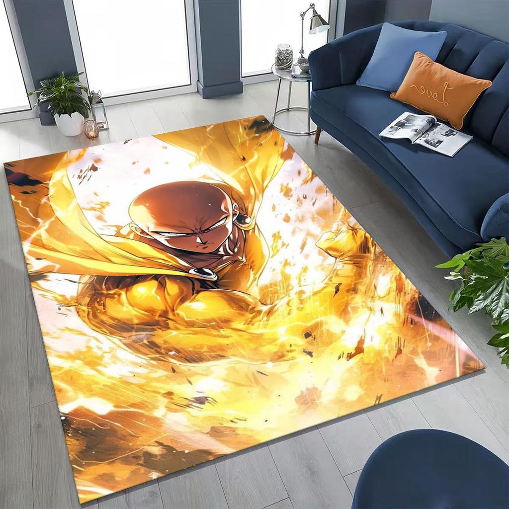 Anime One Punch Man Saitama Cartoon Cartoon Rug for Bedroom Living Room Sofa Home Doormat Decor,Kids Play Non-slip Floor Mat