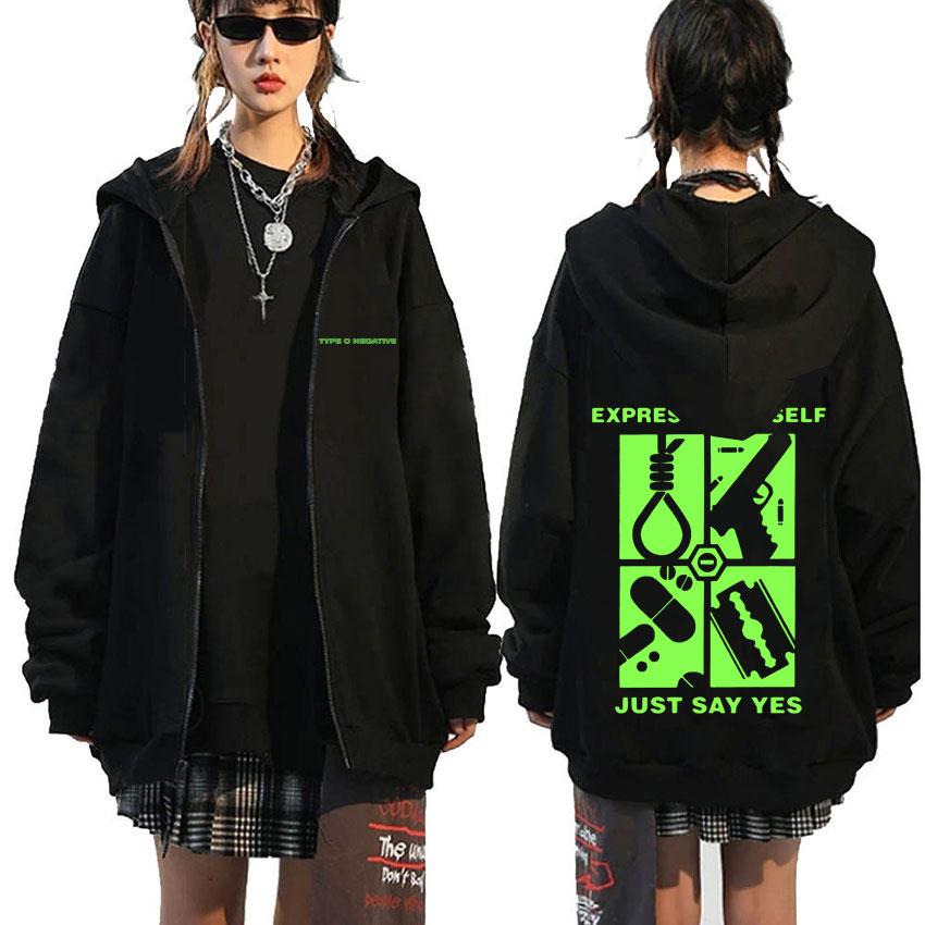 Rock Band Type O Negative Suspended in Dusk Essential Zipper Hoodie Men Women Casual Vintage Zip Up Jacket Male Oversize Hoodies