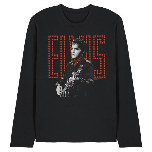 Elvis Presley Unisex Adult Guitarman Long-Sleeved T-Shirt