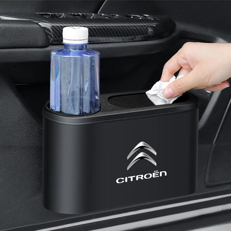1Pcs Portable Hanging Mini Car Trash Can Wastebasket Trash Can with Lid For Citroen C1 C2 C3 C5 C6 C8 C4L DS3 DS4 Grand Picasso anw123