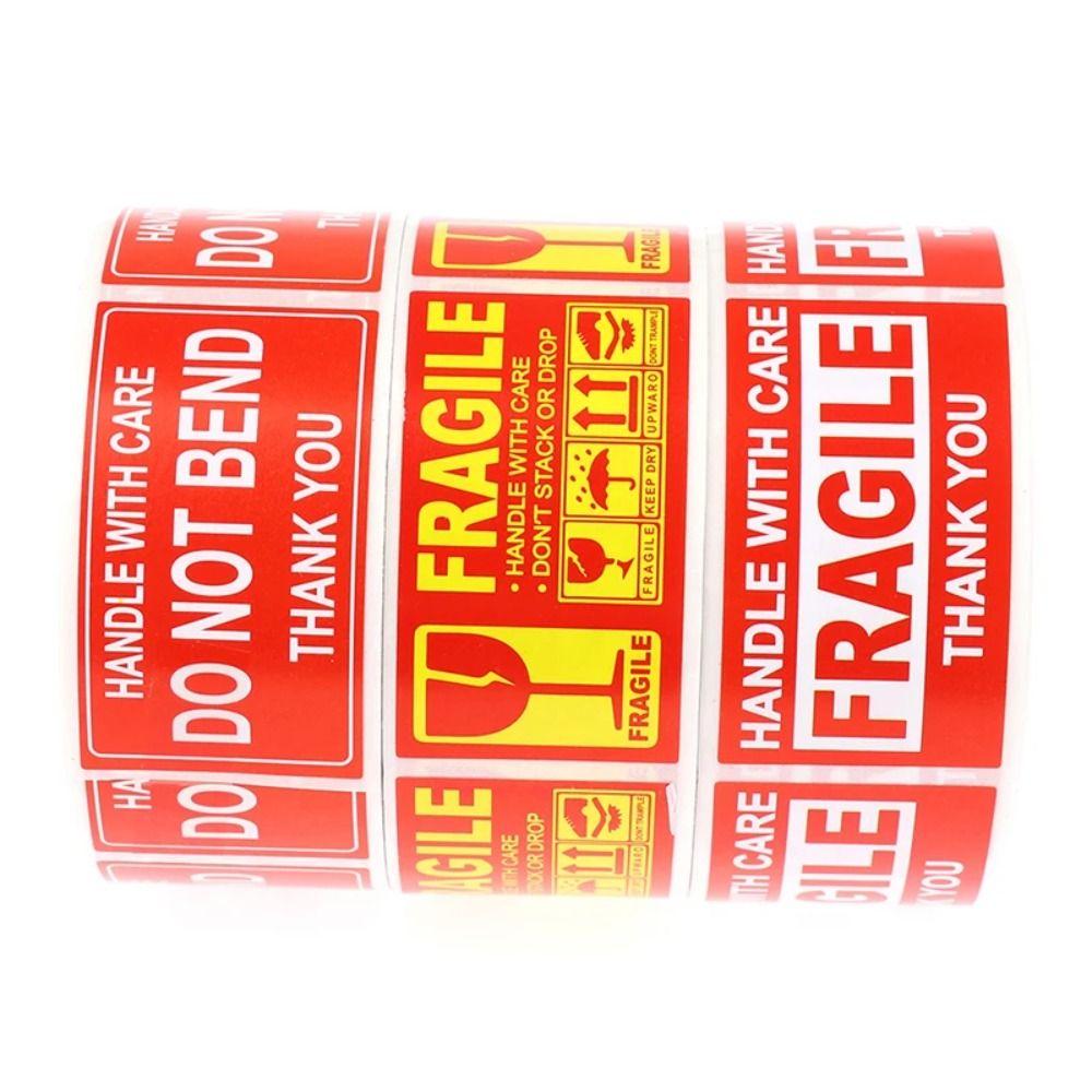 250Pcs/Roll Care for Goods Fragile Shipping Stickers 25x45mm Fragile Roll Sticker  Goods