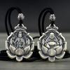 Vintage 999 sterlingsilver Guanyin-hänge, herrars massivt silverhalsband, amulett-hänge, kvinnors födelseår Maitreya Buddha