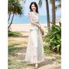 Elegant Sleeveless Shirt & A-line Skirt Set