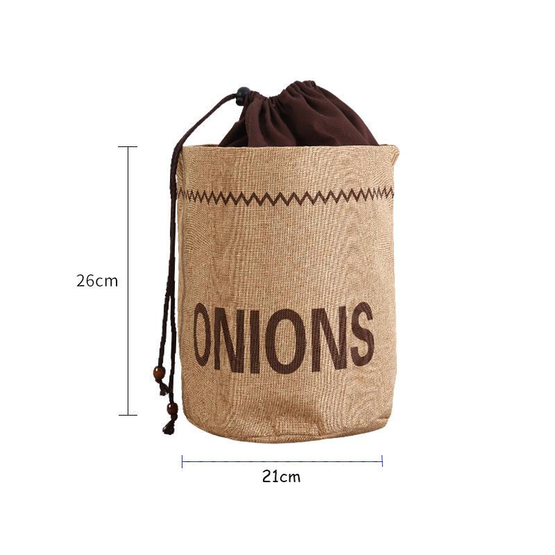 Kitchen Hessian Storage Bag for Garlic,Onions,Potato,Vegetable,Bread,Drawstring Sack,Fabric Burlap Bags Jute Potatoes Organizer