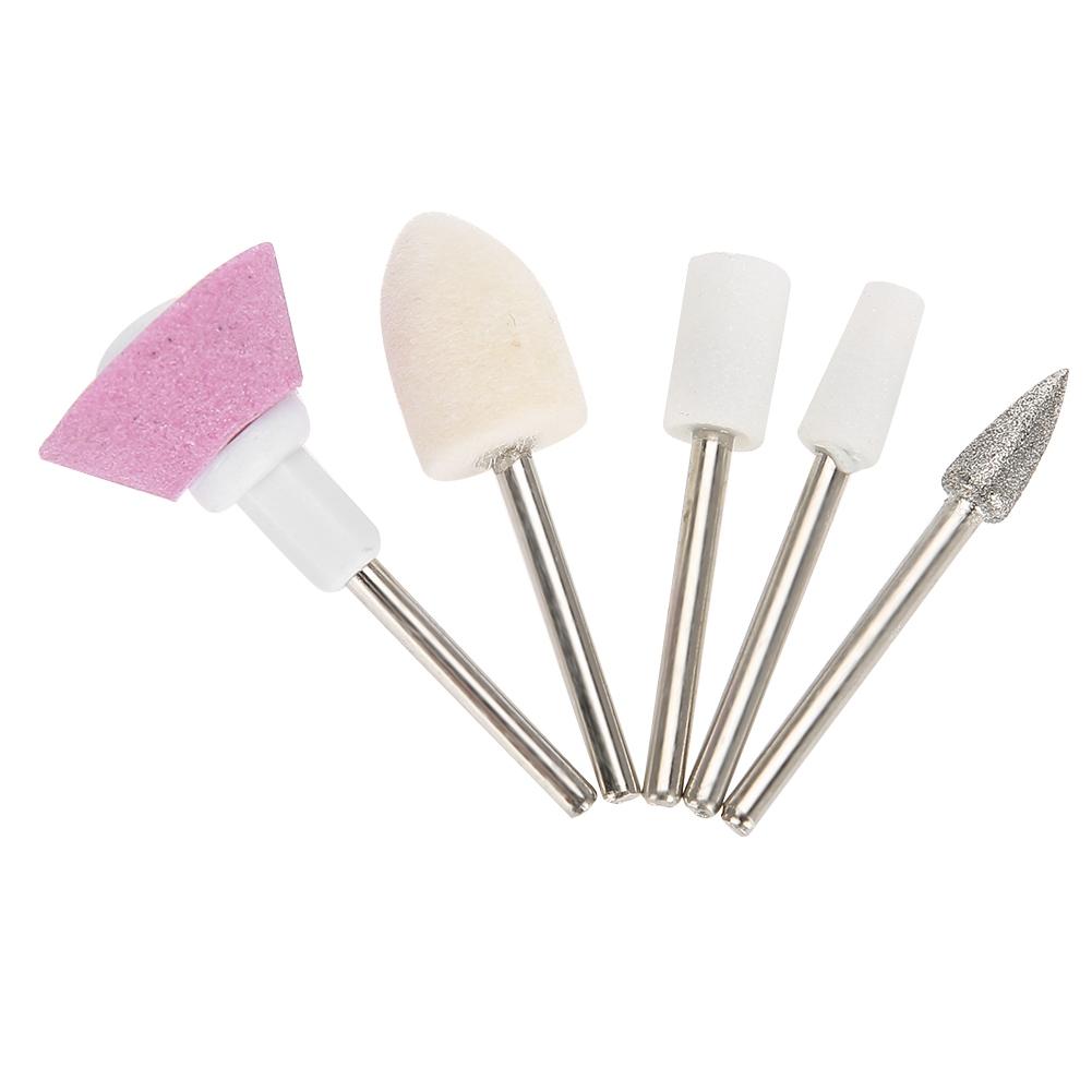 5pcs   Set Ceramic Metal Nail Drill Bits Manicure Pedicure Machine Rotary Burr Accessory