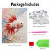 DIY Pearl Art Betta Fish Painting Kit 5D Crystal Rhinestone Embroidery for Bedroom Living Room Wall Decoration Handmade Craft