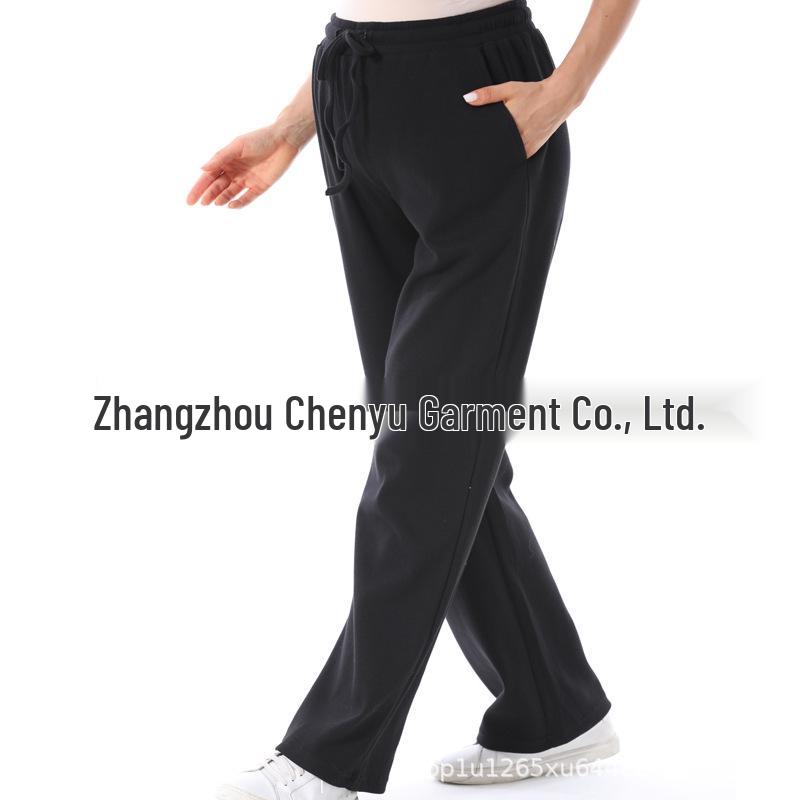 Maternity Fashion Spring/Autumn Two-Piece: Breastfeeding-Friendly Sweatshirt & Wide-Leg Pants Set for 2025