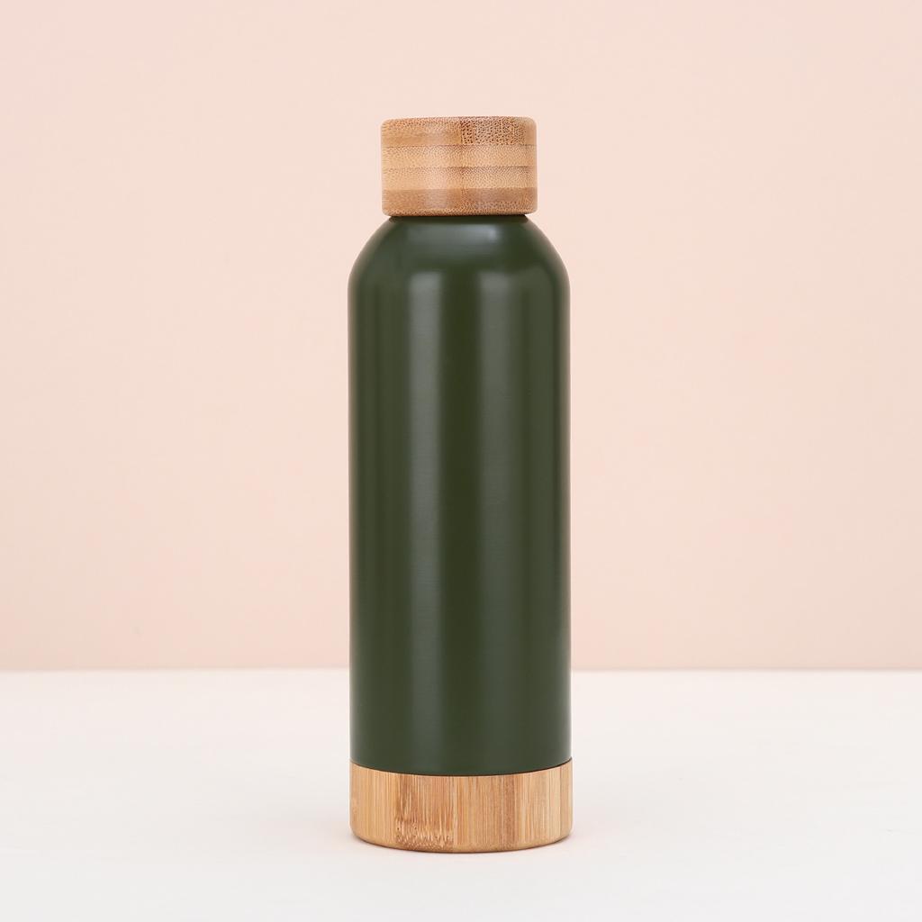 Bambus Holz Boden Bambus Deckel Outdoor Sport Wasserkocher Mit Kunststoff Griff Tragbar Wasserbecher Edelstahl Vakuum Thermoskanne