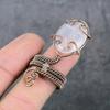 Rose Quartz Handmade Copper Wire Wrap Jewelry Ring Size 8.5 O5i53