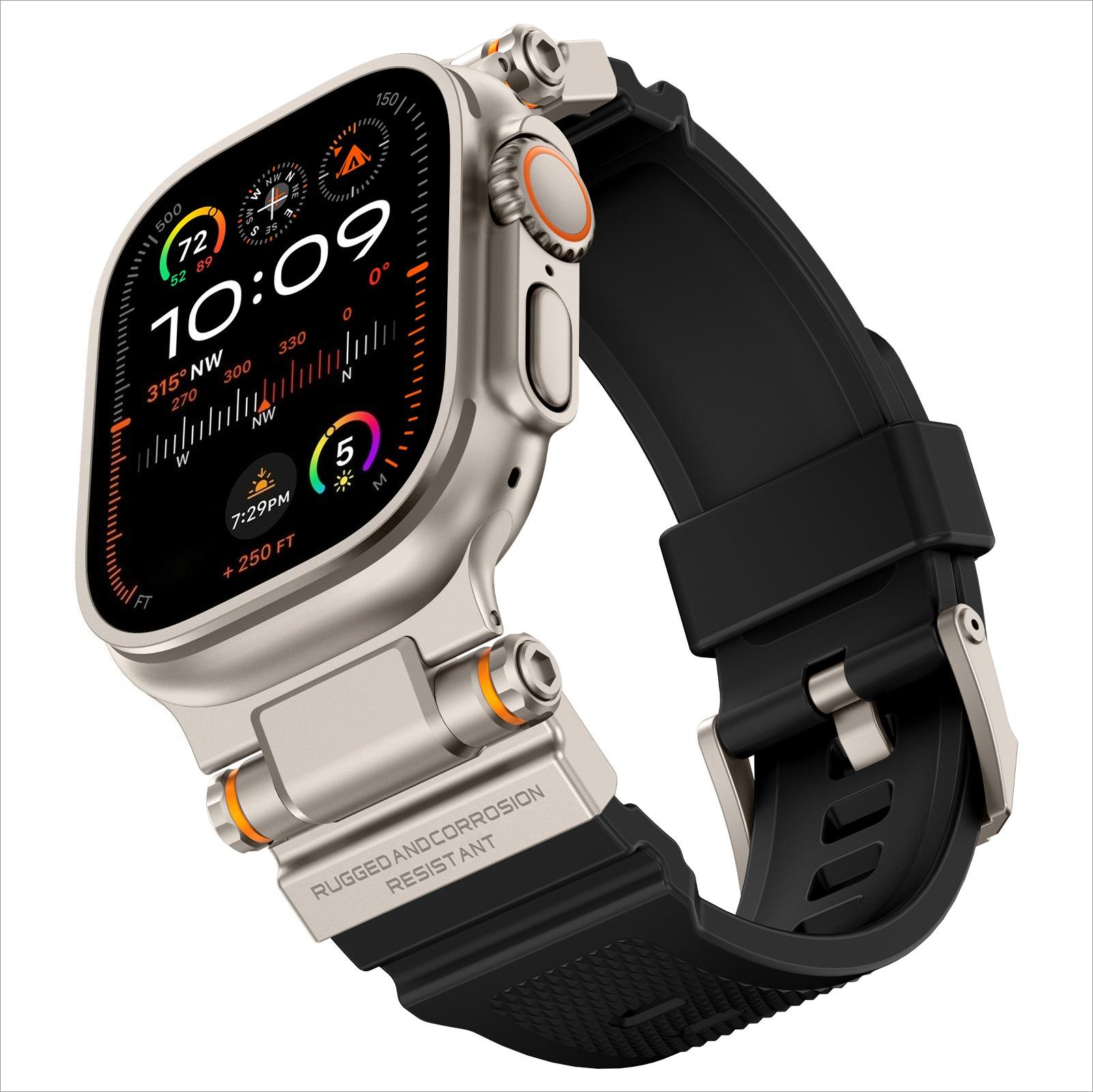 

Titanium Color Silicone Strap for Apple Watch Band Ultra 3 2 49mm Series 11 10 46mm Bracelet for Iwatch 9 8 7 6 5 4 Se 45mm 44mm For Ultra 3 2 1 49mm