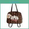 Pu Cartoon Dog Backpack For Women And Men With Padded Shoulder Straps For Casual Daily Use
