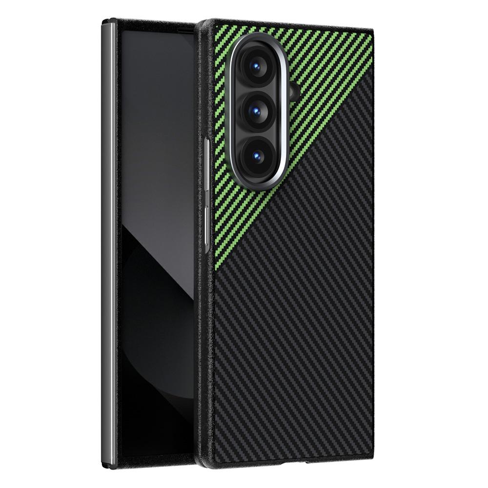ABEEL For Samsung Galaxy Z Fold7 5G Magnetic Case Carbon Fiber Texture TPU PC PU Phone Back Cover