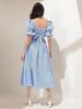 Women Fit and Flare Light Blue Maxi/Full Length Dress