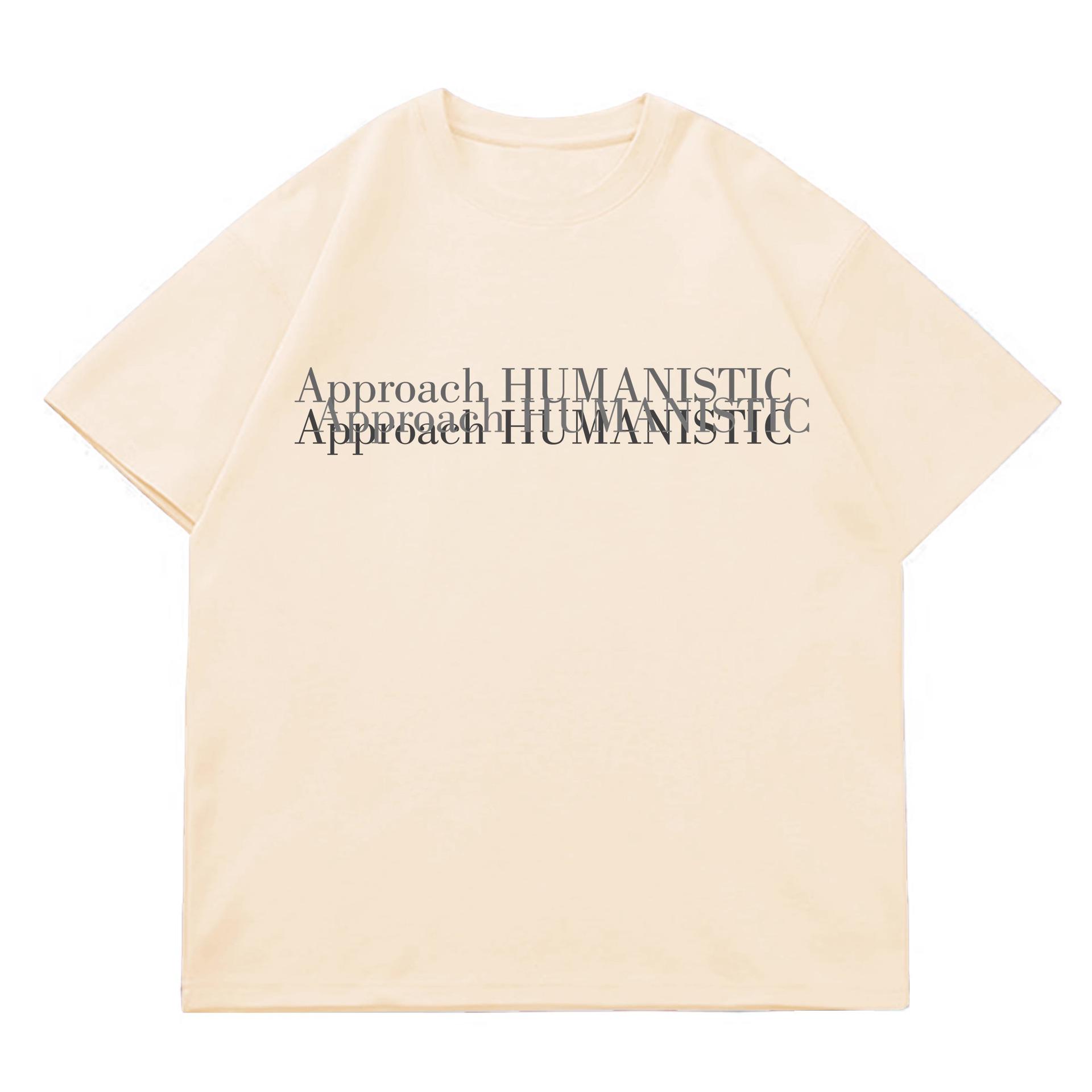 

Женская футболка с надписью American Retro Gray Cotton Letter T-Shirt - Свободный крой, короткий рукав, нишевый дизайн, большой размер на лето 2XL (Recommended 131-155 jin) абрикосовый