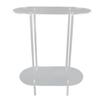 Clear Side Table Acrylic 2 Tier Oval Modern Detachable Nightstand End Table for Living Room Office