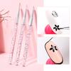 3 Stück/Set Nagellackstift Bunte Oberfläche Ergonomischer Griff Ultrafein Blumendesign Streifen Linien Liner DIY Zeichenstift für Maniküre