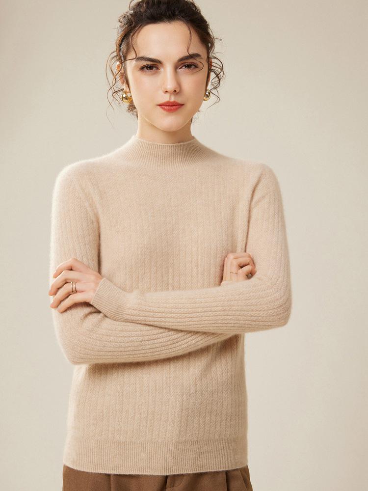 Women's Pure Cashmere Slim Fit Winter Pullover Sweater