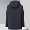 Mens Long Hooded Detachable Goose Down Jacket Warm Casual Outerwear Cold Weather