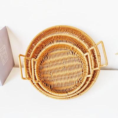 Japanese Style Wooden Woven Storage Basket Set