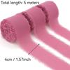 4cm x 5m Frayed Edged Satin Handmade Chiffon Silk Ribbon For Wedding Invitation Bouquets Birthday Party DIY Decoration Gift