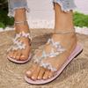Fashion Brand Design Glitter Butterfly Decoration Sandals Women 2025 Sexy Transparent Pvc Strap Flat Heel Slides Fashion Beach Slippers